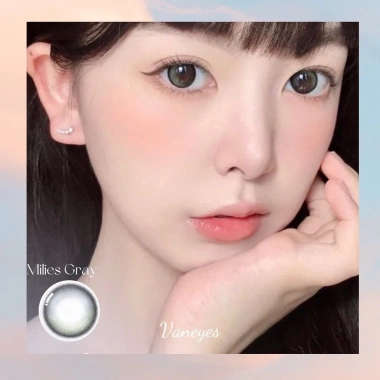 Kính Áp Tròng MINA LENS MILIES GRAY 0-8 Độ - Giá 75k, bảo vệ mắt thời trang