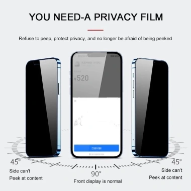 Kính cường lực 9H bảo mật cho iPhone 17 16 15 14 Pro Max X XS XR 6 8 Plus Độ phân giải cao chống gián điệp