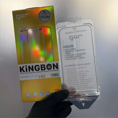 Kính cường lực GOR x KiNGBON Ma-83 trong suốt viền đen cao cấp cho iPhone 12-13-14-15-16-17 Pro Max - Bảo vệ 9H, siêu trong, giảm giá 109k