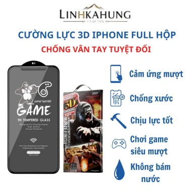 Kính cường lực iPhone chống vân tay - Dán XR‑XS Max‑11‑16 Pro Max, 75.000₫