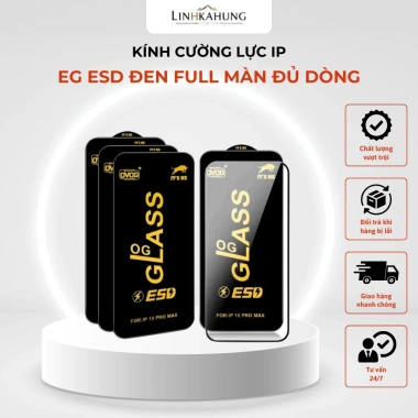 Kính cường lực iPhone EG ESD Đen Full màn - Từ iPhone 7 tới 16, chỉ 19.000đ