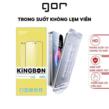 Kính Cường Lực Không Viền Đen Full Màn Hình Gor KiNGBON Không Lẹm Màn Hình iPhone Giá ưu đãi 109k 10