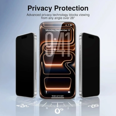 Kính cường lực phủ iPhone 17/16/15/14/13/12 - Màn hình riêng tư, chống gián điệp