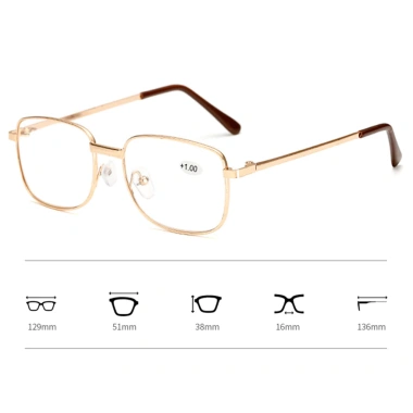 Kính đọc sách Unisex khung kim loại, bản lề lò xo, giá 62.424₫