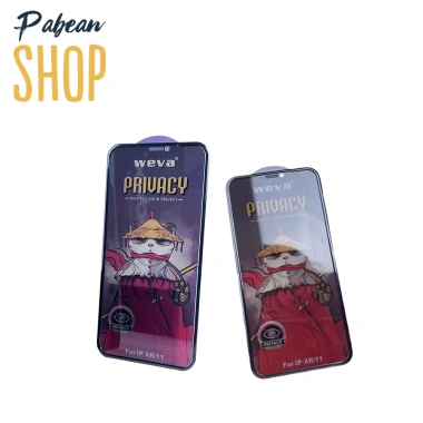 Kính Viền Gờ Chống Vỡ Mép, Nhìn Trộm, Bụi Màng Loa Gấu Trúc WEVA cho iPhone X – 14 Pro Max – 32k