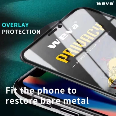 Kính Viền Gờ Chống Vỡ Mép, Nhìn Trộm, Bụi Màng Loa Gấu Trúc WEVA cho iPhone X – 14 Pro Max – 32k 2