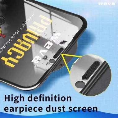 Kính Viền Gờ Chống Vỡ Mép, Nhìn Trộm, Bụi Màng Loa Gấu Trúc WEVA cho iPhone X – 14 Pro Max – 32k 3