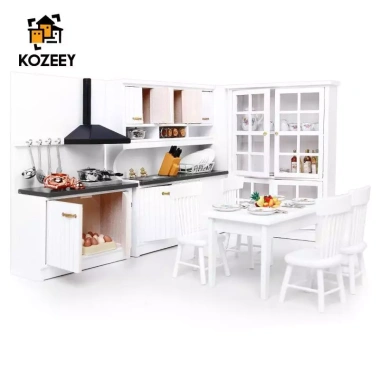 KOZEEY 1/12 Nhà Búp Bê Thu Nhỏ Nội Thất Nhà Bếp Tủ Nấu Trắng 575k