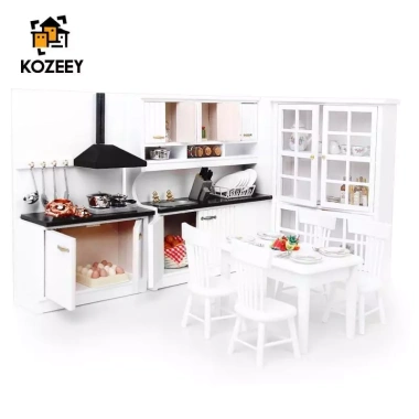 KOZEEY 1/12 Nhà Búp Bê Thu Nhỏ Nội Thất Nhà Bếp Tủ Nấu Trắng 575k