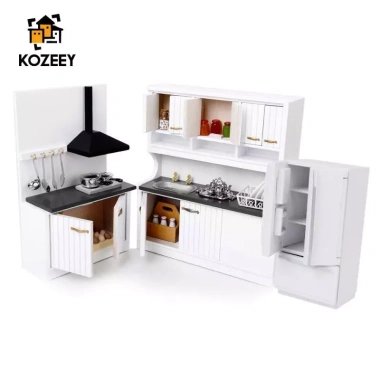 KOZEEY 1/12 Nhà Búp Bê Thu Nhỏ Nội Thất Nhà Bếp Tủ Nấu Trắng 575k