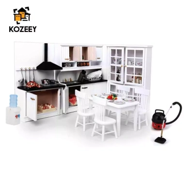 KOZEEY 1/12 Nhà Búp Bê Thu Nhỏ Nội Thất Nhà Bếp Tủ Nấu Trắng 575k