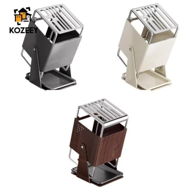 KOZEEY Khối dao nhà bếp xoay đa năng có khay nhỏ giọt, hộp đựng dụng cụ – Tiết kiệm cho gia đình và nhà hàng