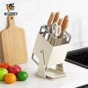 KOZEEY Khối dao nhà bếp xoay đa năng có khay nhỏ giọt, hộp đựng dụng cụ – Tiết kiệm cho gia đình và nhà hàng 8