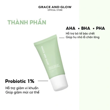 Lăn khử mùi Grace & Glow Deodorant Serum 50ml Rosslyn - Dưỡng sáng, ngăn mồ hôi, Niacinamide + AHA, giảm giá 111k