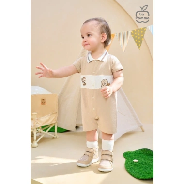 LaPom Body cộc tay La Pomme Cún con phối màu - Đồ sơ sinh bé trai - bé gái, giá ưu đãi 225.000 4