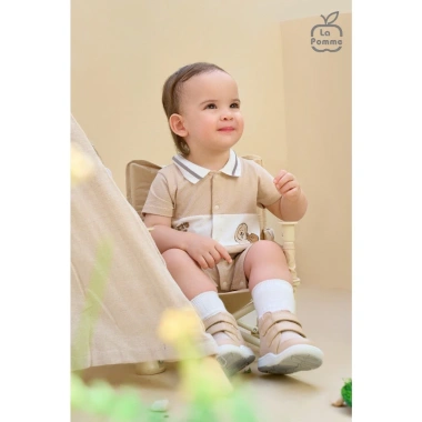 LaPom Body cộc tay La Pomme Cún con phối màu - Đồ sơ sinh bé trai - bé gái, giá ưu đãi 225.000 5