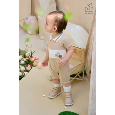 LaPom Body cộc tay La Pomme Cún con phối màu - Đồ sơ sinh bé trai - bé gái, giá ưu đãi 225.000 6