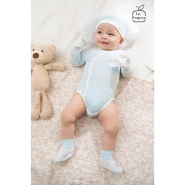 LaPom Bodychip Dài Tay Gấu Con Ngộ Nghĩnh - Đồ sơ sinh bé trai, bé gái, chỉ 165k