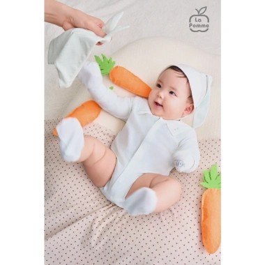 LaPom Bodychip Dài Tay Happy Friend - Đồ sơ sinh bé trai, bé gái, giá gốc 220.500, giảm còn 175.000 5