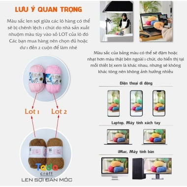 Len kẹo ngọt 40g - Sợi mềm mịn, móc khăn áo nón mùa lạnh, giá chỉ 31.500đ