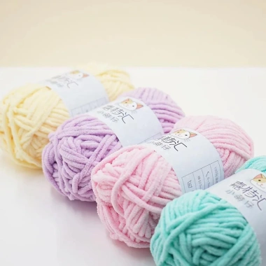 Len nhung mèo sợi to nhẹ mềm mịn 50gr - Giá ưu đãi 30.800đ, len móc thú bông