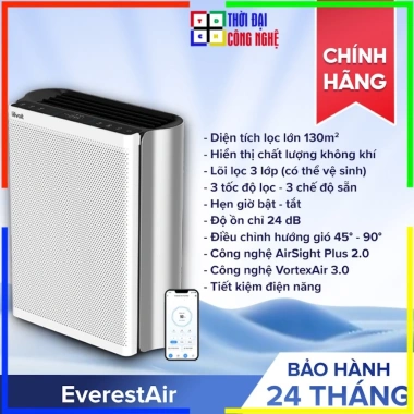 Levoit EverestAir máy lọc không khí AirSight Plus, cảm biến, VortexAir, 130m2, bảo hành 24 tháng - giảm 22%