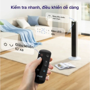 Levoit Quạt Tháp 36 inch Thông Minh 12 cấp gió, Cảm biến Nhiệt độ, Bảo hành 24 tháng, Ưu đãi 1 đổi 1 15 ngày