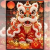 Lion Dance Cross Stitch 2.026 – Thêu Ren phong Trung Quốc, hoạt hình, chất liệu thành phẩm