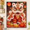 Lion Dance Cross Stitch 2.026 – Thêu Ren phong Trung Quốc, hoạt hình, chất liệu thành phẩm 4