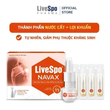 LiveSpo Navax 10 ống - Nước muối bào tử lợi khuẩn, giảm nghẹt mũi, viêm mũi, hỗ trợ hô hấp – 285.000₫ 5
