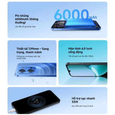 Livestream Xiaomi Redmi 15C 4+128GB/6+128GB Chính Hãng - Giá 5 triệu, BH 18 tháng
