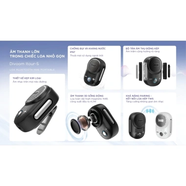 Loa Bluetooth Divoom Itour-S chính hãng - Âm thanh sống động, bảo hành 12 tháng, 1 đổi 1 30 ngày, giá chỉ 864.500 VND