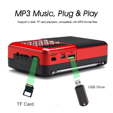 Loa đài FM mini USB hỗ trợ thẻ nhớ, tai nghe, đèn pin - Radio kỹ thuật số di động, chỉ 85.000₫ 4