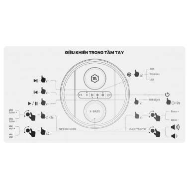 Loa Kéo Alpha Works STUDIO 110 100W, Karaoke Di Động, Micro Không Dây, Hàng PGI BH 12 Tháng