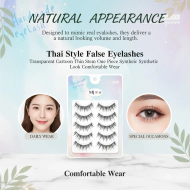 Lông Mi giả hoạt hình Thái Lan trong suốt, thân mỏng, sợi tự nhiên, thoải mái mặc, chỉ 49.500₫
