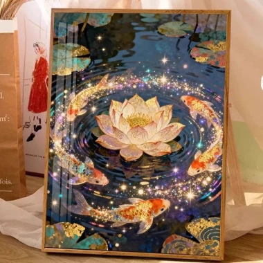 Lotus Koi Cross Stitch 2.026 Thêu Ren Handmade, Phong Cách Mới, Gói Chất Liệu, Bộ DIY Giá 337.173 VND
