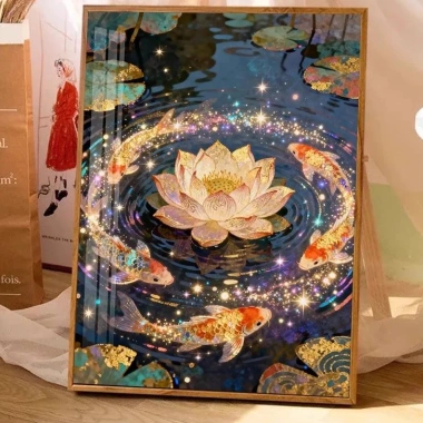Lotus Koi Cross Stitch 2.026 Thêu Ren Handmade, Phong Cách Mới, Gói Chất Liệu, Bộ DIY Giá 337.173 VND
