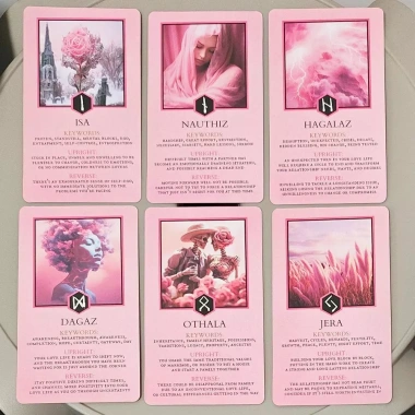 Love Runes Deck Pink Hướng dẫn mối quan hệ và bói toán Rune, giảm giá 71.280₫ 4