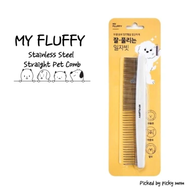 Lược thú cưng thép không gỉ FLUFFY - Răng mịn rộng hai mặt, tháo rối nhẹ nhàng cho chó, giá ưu đãi 407.697₫