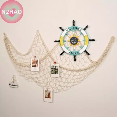 Lưới Câu Cá Treo Tường Trang Trí Phòng - Thiết Kế Hải Lý Thủ Công, Phong Cách Biển Đảo, Giá Ưu Đãi 69.520 VND