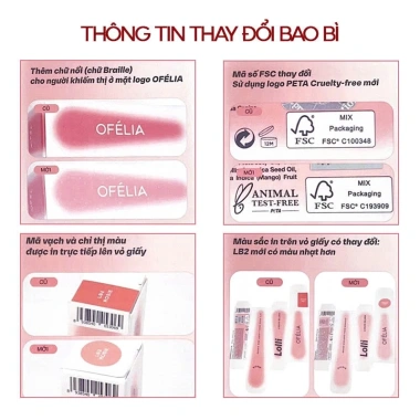 Má Hồng Kem OFÉLIA Lolli Liquid Blush 4.6g - Giá ưu đãi 209.000₫, mịn tự nhiên