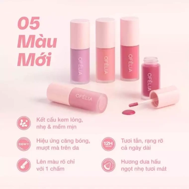 Má Hồng Kem OFÉLIA Lolli Liquid Blush 4.6g - Giá ưu đãi 209.000₫, mịn tự nhiên 6 Má Hồng Kem OFÉLIA Lolli Liquid Blush 4.6g - Giá ưu đãi 209.000₫, mịn tự nhiên 6