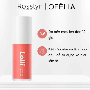 Má Hồng Kem OFÉLIA Mỏng Nhẹ Mềm Mịn Lâu Trôi Lolli Liquid Blush Chính Hãng Đủ Màu 4.3g - Giá 207.000đ