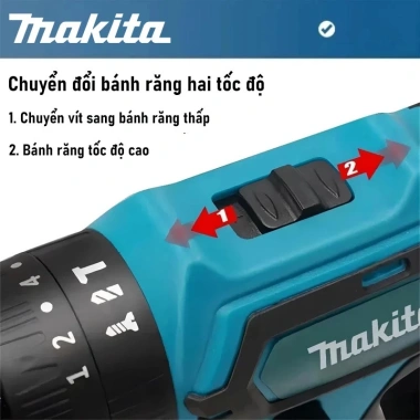 Makita Máy khoan pin 1.980VF 45NM mạnh mẽ, bản gốc, phụ kiện miễn phí, bảo hành 1 năm, giảm còn 444.000 6