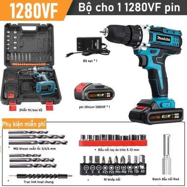 Makita Máy khoan pin 1.980VF 45NM mạnh mẽ, bản gốc, phụ kiện miễn phí, bảo hành 1 năm, giảm còn 444.000 10