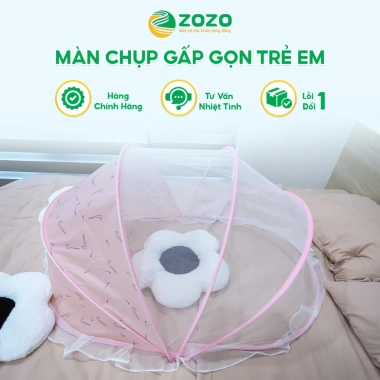 Màn chụp tự bung loại 1 cho bé 1-3 tuổi, chống muỗi, xếp gọn, giá ưu đãi 170k