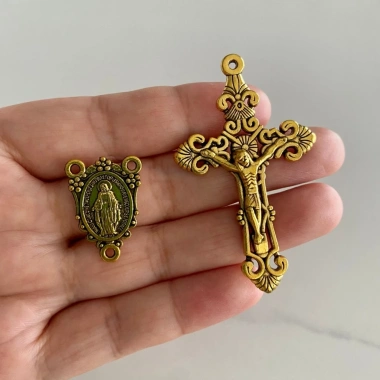 Mân Côi DIY Kit 5 Chiếc - Virgin Mary Center Connector Cross Mặt Dây Chuyền Vòng Cổ Giá Ưu Đãi 56.650 VND 2