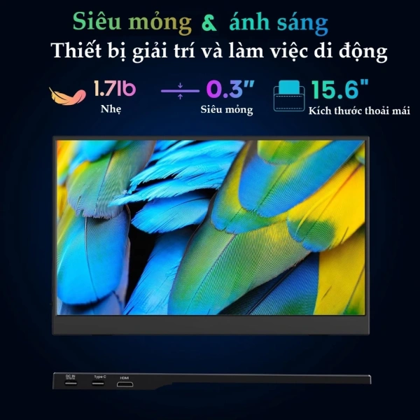 Kết nối đa dạng: HDMI 2.0 và USB‑C trên màn hình di động EXPOSE EZ‑100