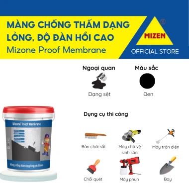 Màng Chống Thấm Mizone Proof Membrane Gốc Bitum Dạng Lỏng Độ Đàn Hồi Cao Thi Công Trực Tiếp Lên Bê Tông Giá Ưu Đãi 233.750 VND 2