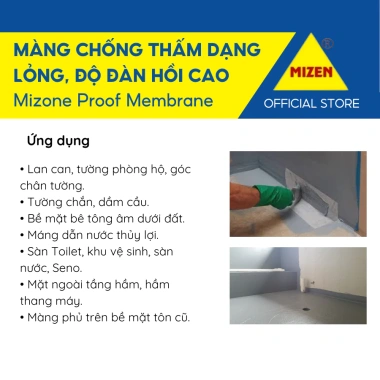 Màng Chống Thấm Mizone Proof Membrane Gốc Bitum Dạng Lỏng Độ Đàn Hồi Cao Thi Công Trực Tiếp Lên Bê Tông Giá Ưu Đãi 233.750 VND 5